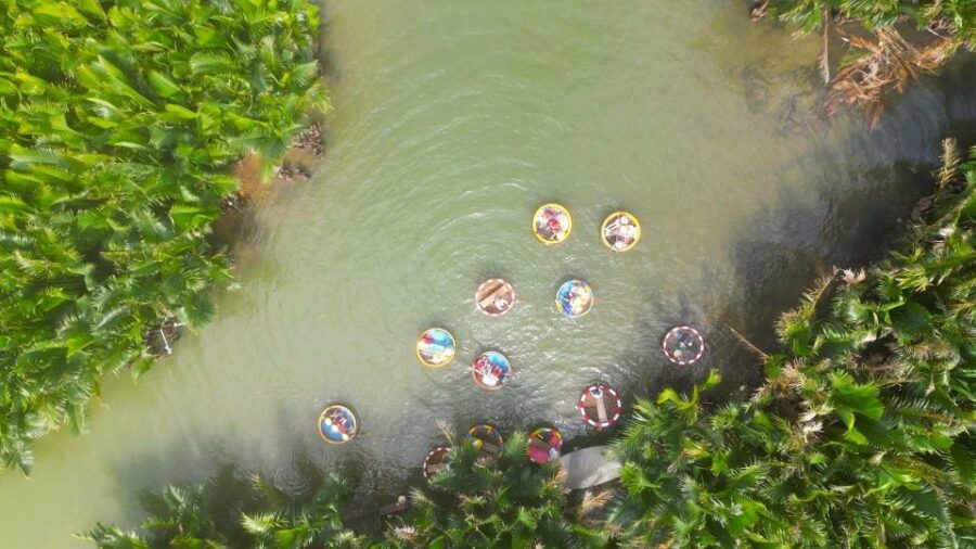 Basket Boat at Coconut Village, Kitchen Show and Big Lunch - Tra Que vegetable village: the herb-veg side of Hoi An