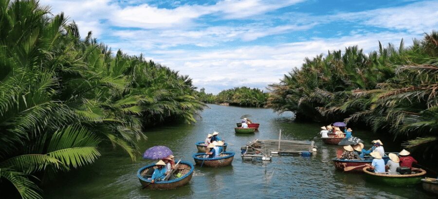 Cam Thanh: Coconut Basket Boat and Enjoy Free Coconut Ticket - Basket boat special performance: what it adds to the ride