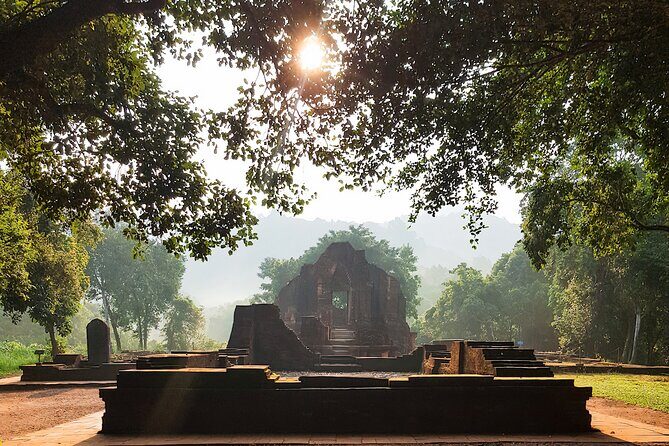 Early Morning My Son Sanctuary Trip w. Champa Food & Coffee - Breakfast With Champa Flavor: Mochi, Fruit, and Coffee After the Ruins