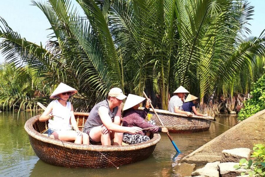 Hoi An Bamboo Basket Boat Ride in Water Coconut Forest - Sliding through mangroves on a bamboo basket boat