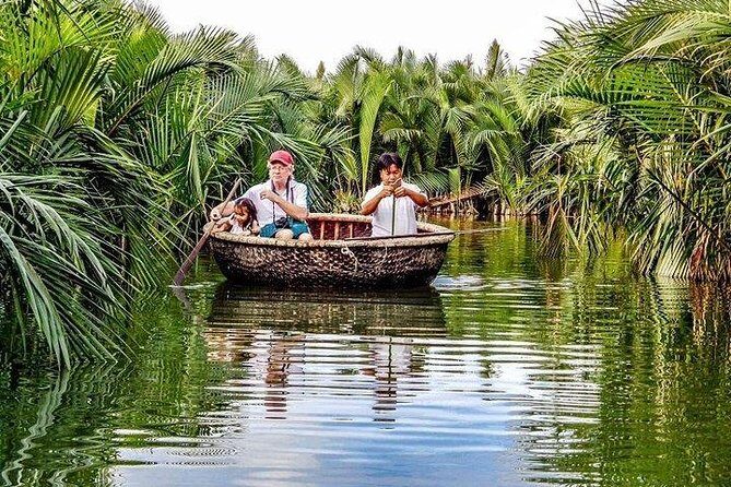 Hoi An Basket Boat Tour ( basket boat, visit water coconut forest, fishing crab) - Riding the basket boats through the water coconut woods