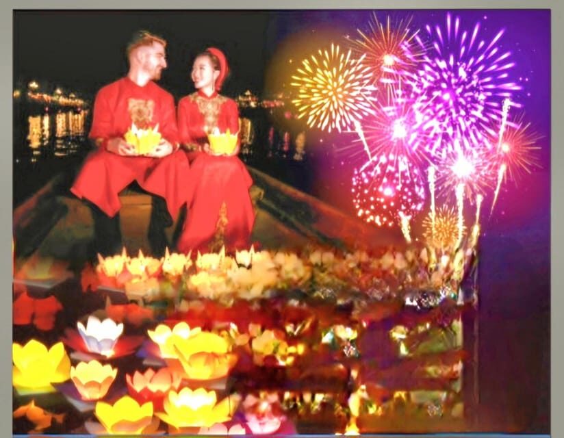Hoi An Boat Lantern With Release Flower Hoai River At Night - A 20-minute Hoai River lantern release in the middle of Hoi An