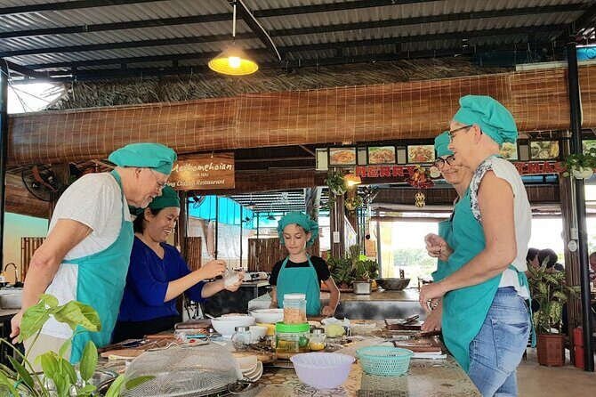 Hoi An Cooking Class With Market Tour and Bamboo Basket Boat Ride - From hotel pickup to Tra Que ingredients