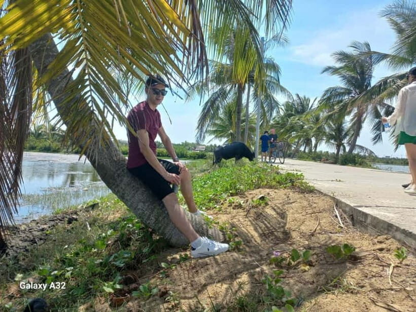 Hoi An: Countryside Biking Sighseeing & Basket Boat Ride - Riding past shrimp farms, rice paddies, and real farm animals