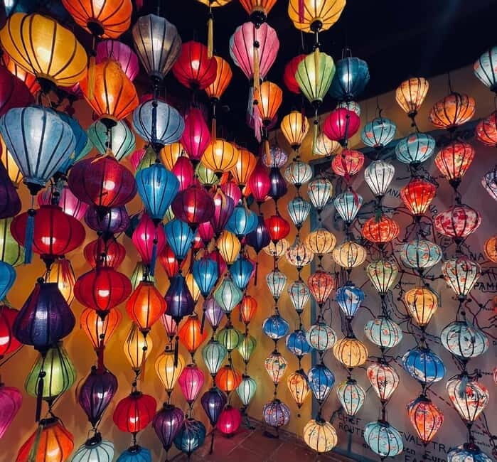 Hoi An: Lantern-Making Workshop in Hoi An Old Town - The workshop setup: pre-cut fabric and a frame that’s ready for you