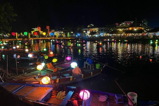 Hoi An Night Food Tour Motorbike & Lantern Cruise by Lady Rider - Hoi An Ancient Town and Memories Land: the ride-through stops